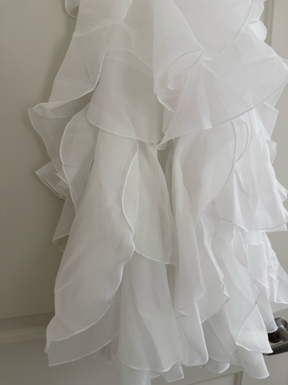 Aje White Ruffled One-Shoulder Mini Dress - Picture 7 of 16